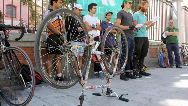 Riders de Deliveroo durante una protesta en defensa de sus derechos laborales.