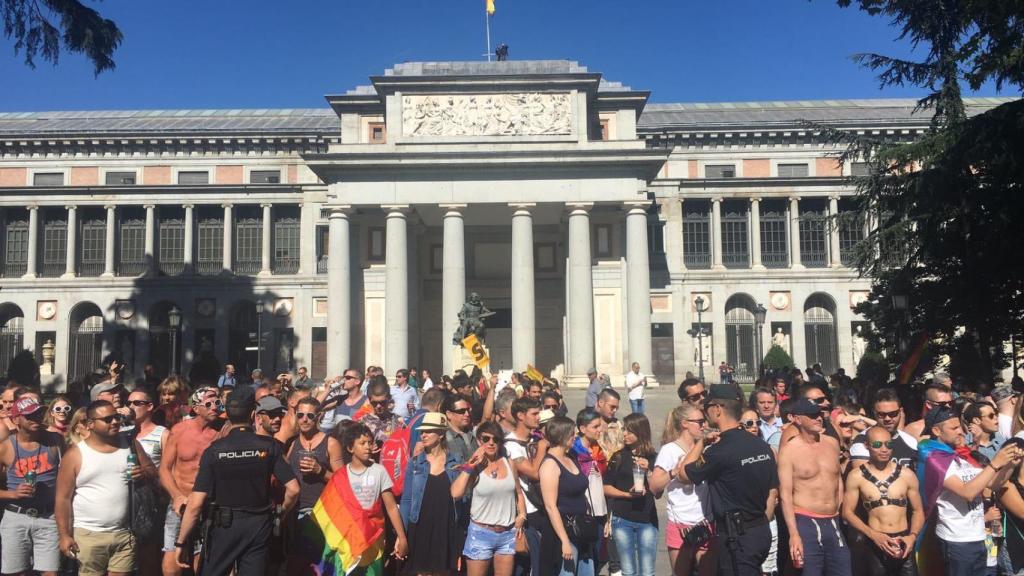 La manifestación ante el Prado.