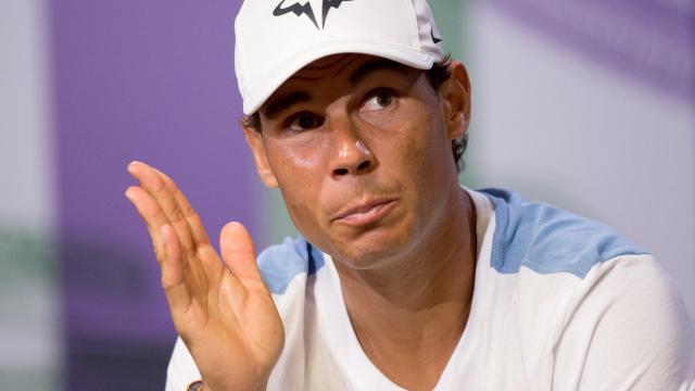 Nadal, durante su primera rueda de prensa en Wimbledon.