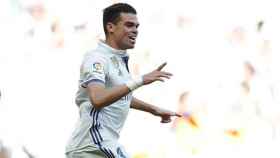 Pepe celebrando su gol.