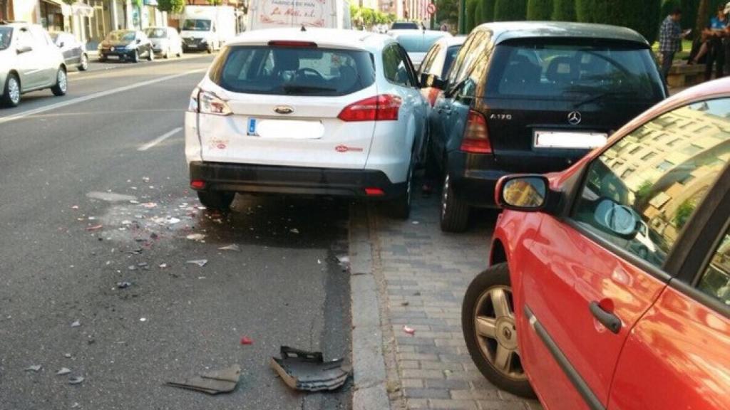 Dos coches accidentados en Valladolid.