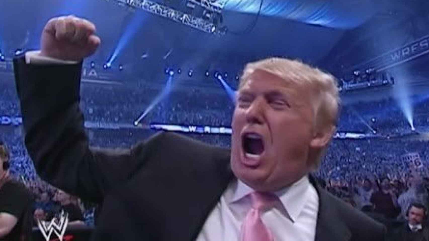 Trump, durante su participación en un combate de WWE en 2007.