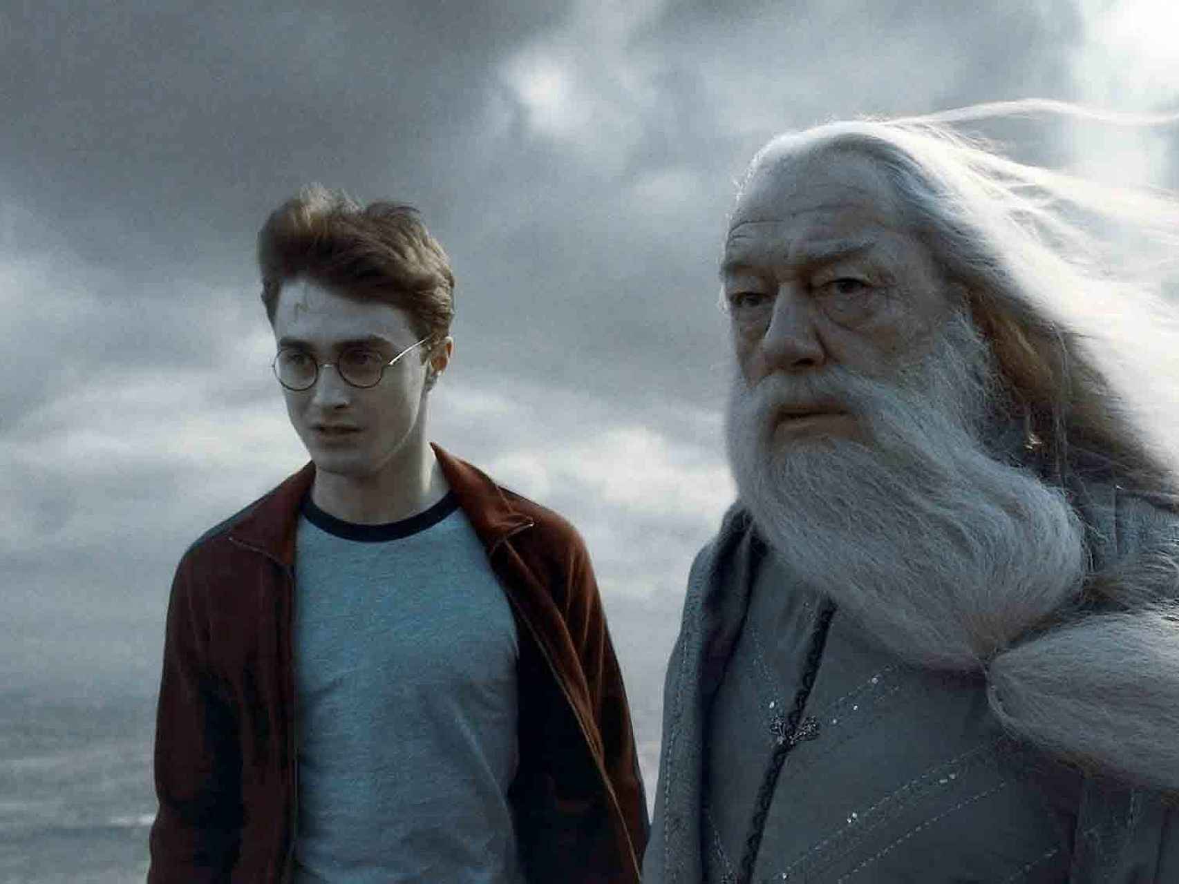Harry Potter y Dumbledore.