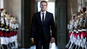 Macron, a su llegada al palacio de Versalles