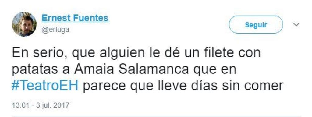 Que alguien le dé un filete con patatas, dice unos de los usuarios.