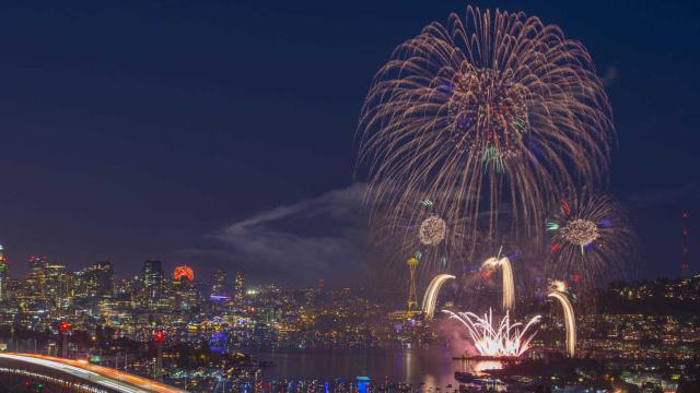 Fuegos artificiales sobre Seattle