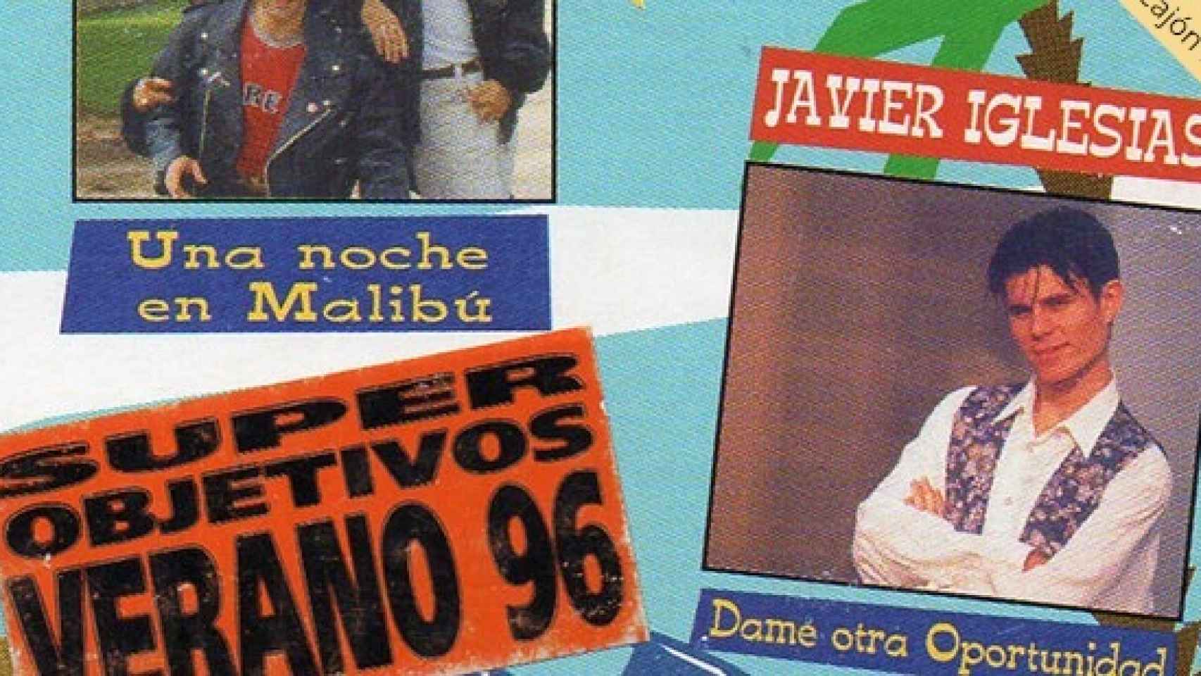 Javier Sánchez en la portada del disco Éxitos del Verano 1996.
