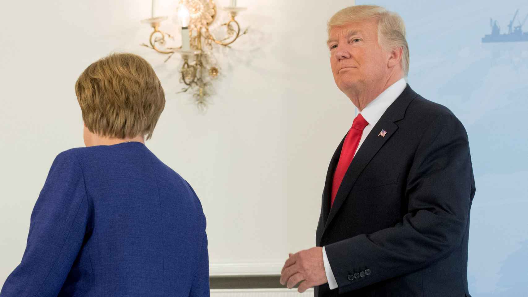La canciller Merkel ha recibido a Trump en Hamburgo