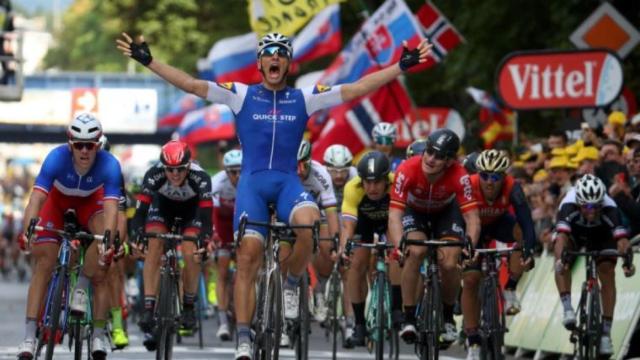 Marcel Kittel celebra su victoria.