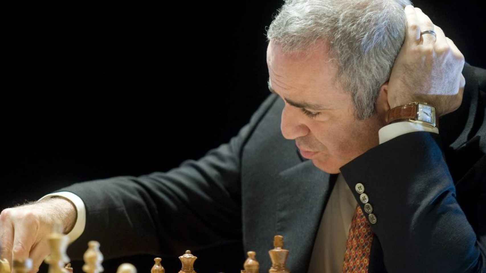 El campeón de ajedrez Garry Kasparov .