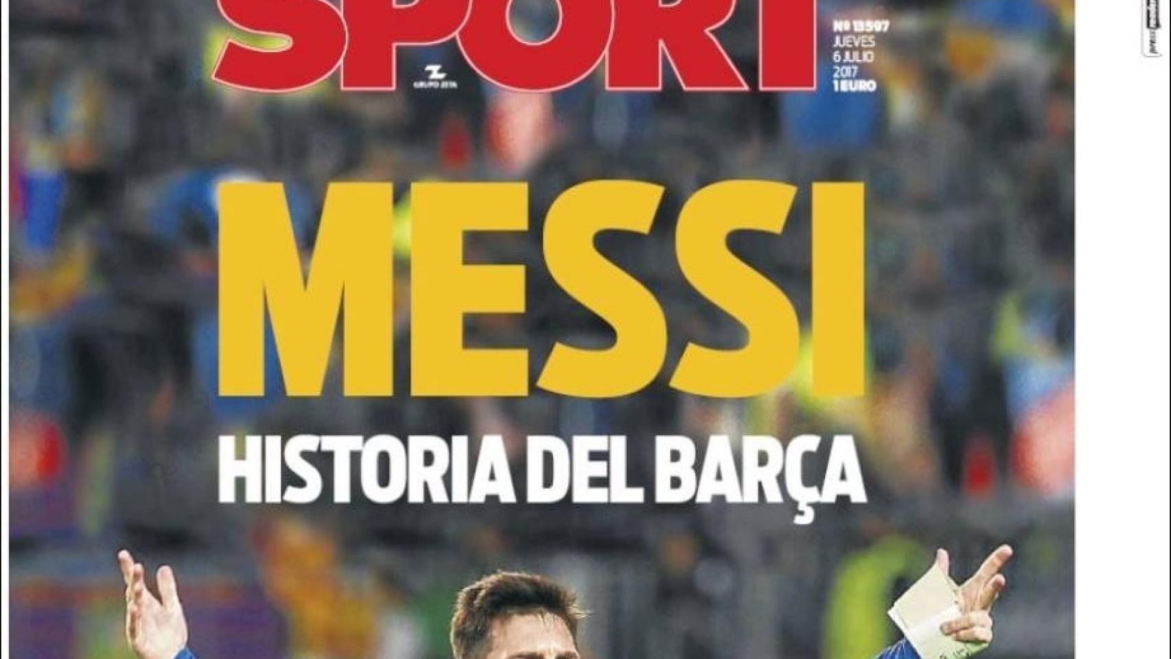 Portada del diario Sport