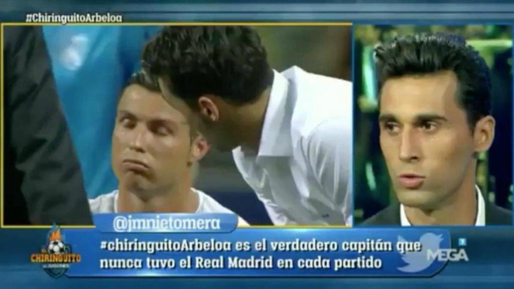 Álvaro Arbeloa, en El Chiringuito. Foto. Twitter (@elchiringuitotv)