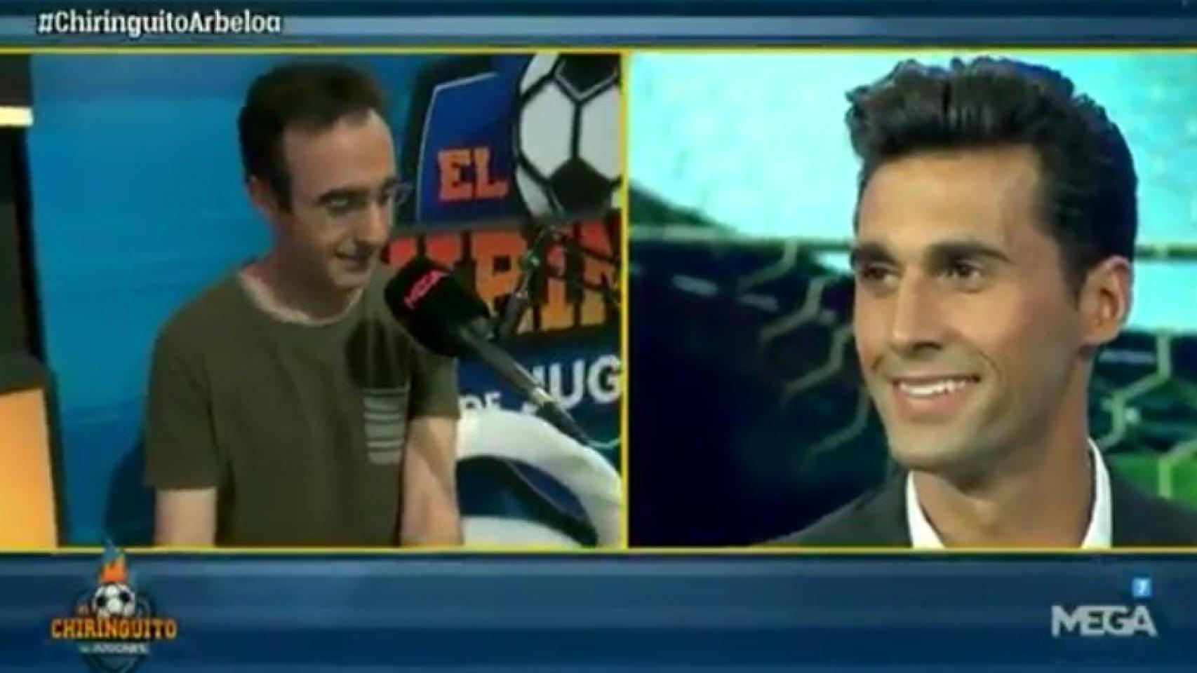 Arbeloa, en El Chiringuito. Foto. Twitter (@elchiringuitotv)