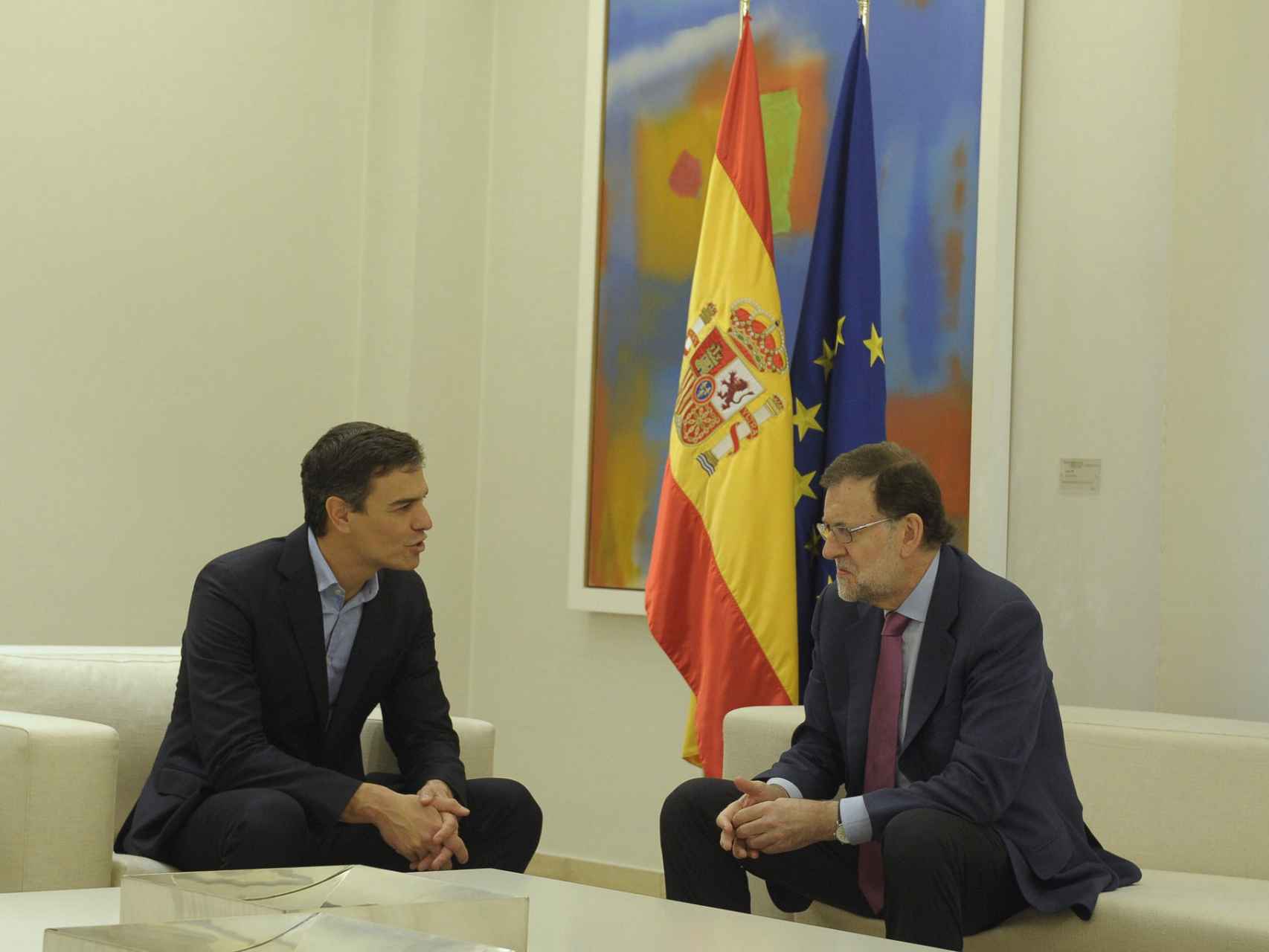 Rajoy y Sánchez, durante su reunión del 6 de julio en Moncloa.