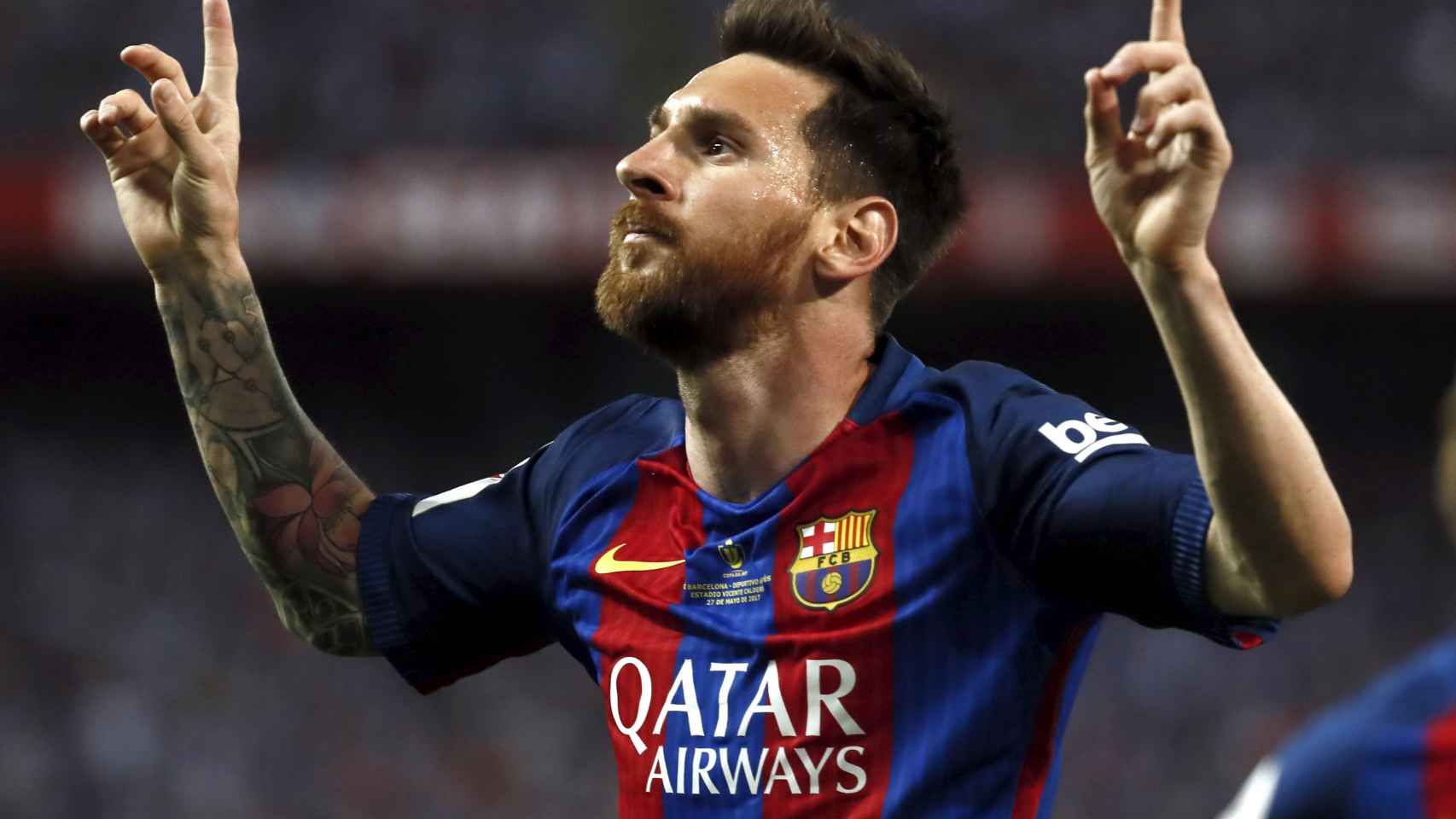 Leo Messi en un partido con el FC Barcelona.