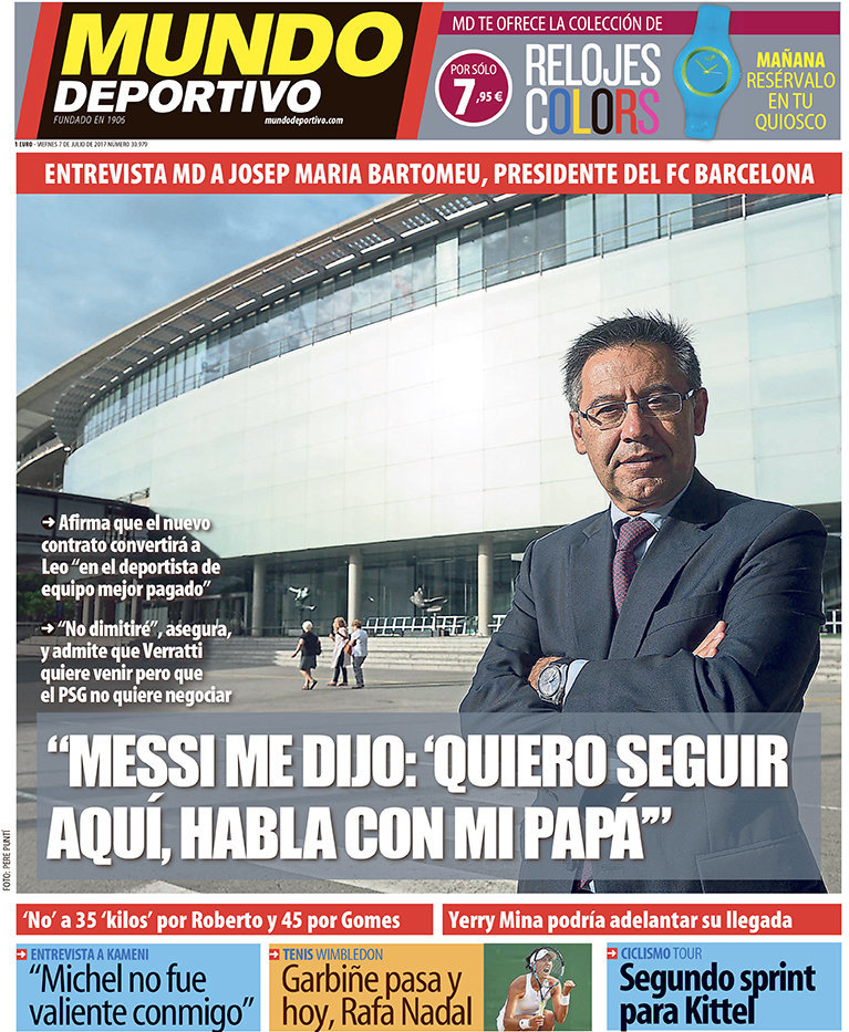 Portada Mundo Deportivo (07/07/2017).