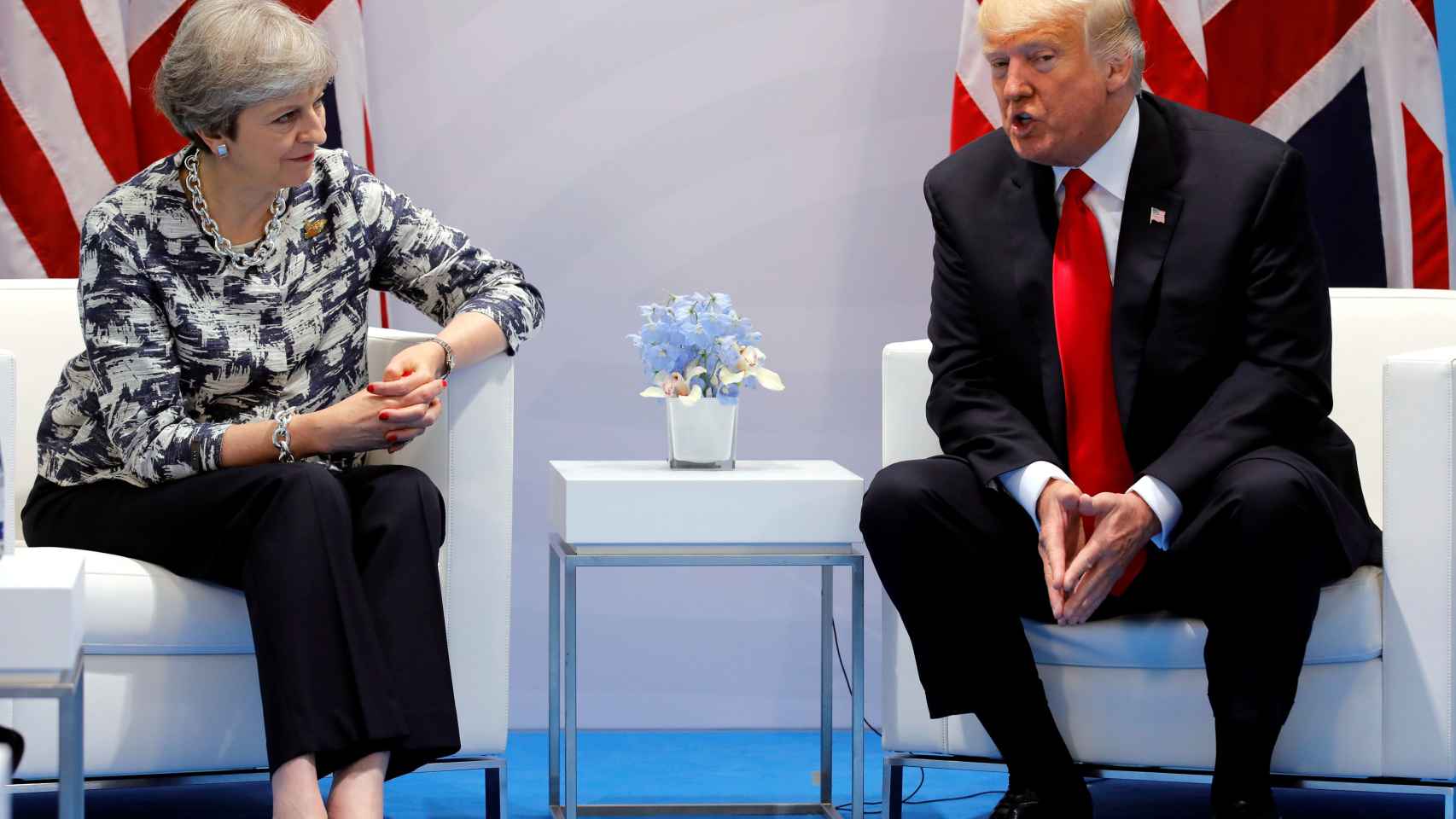Trump y May, durante su reunión bilateral en el G20