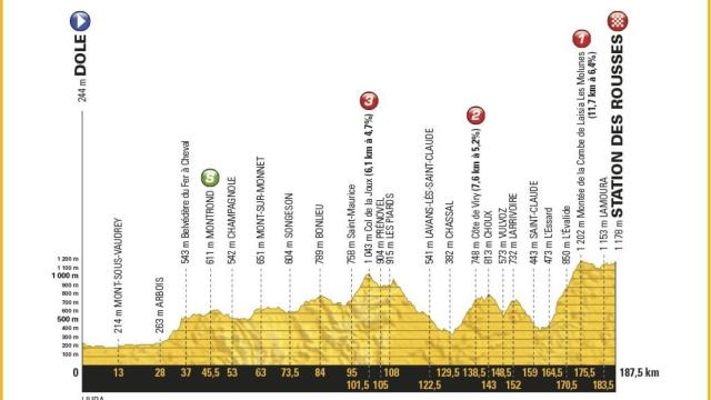 Perfil de la octava etapa del Tour.