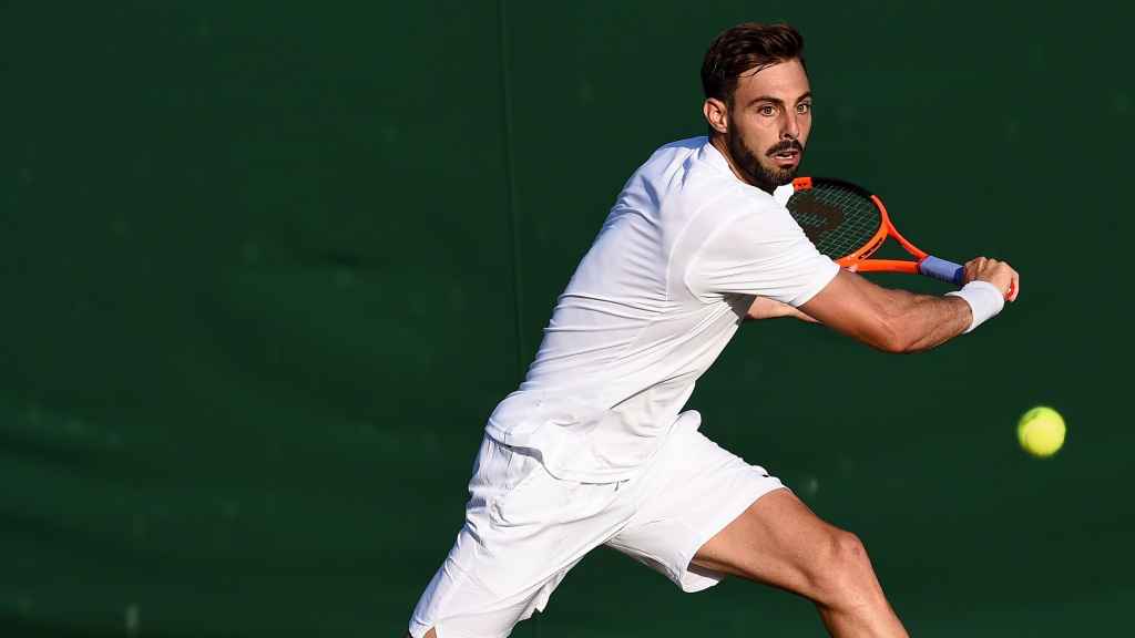 Granollers, durante su partido ante Sela en Wimbledon.