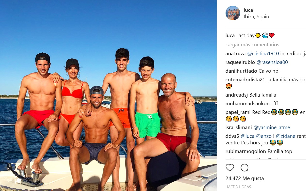 Los Zidane apuran sus vacaciones antes de la vuelta al trabajo
