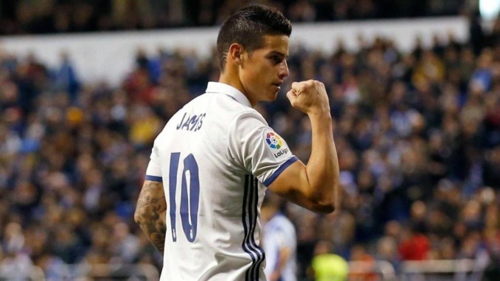 James celebra su gol