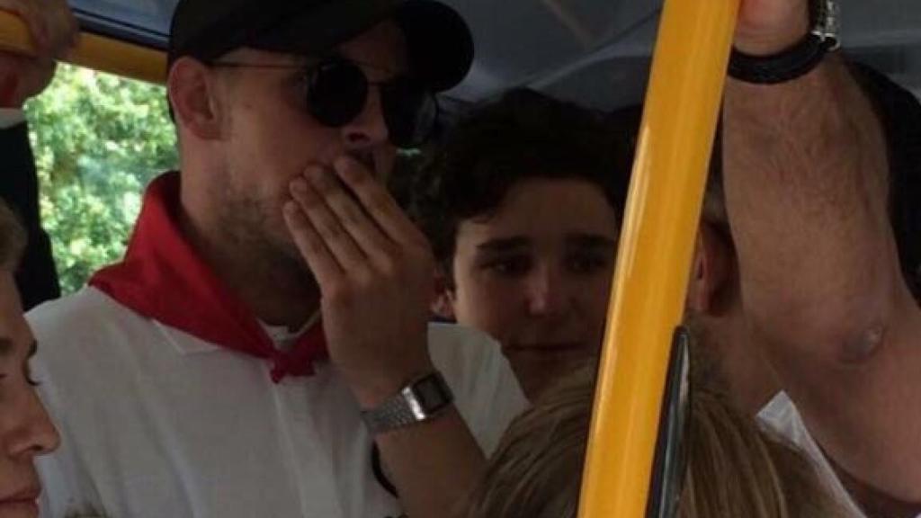 Felipe Juan Froilán en un autobús de Pamplona.