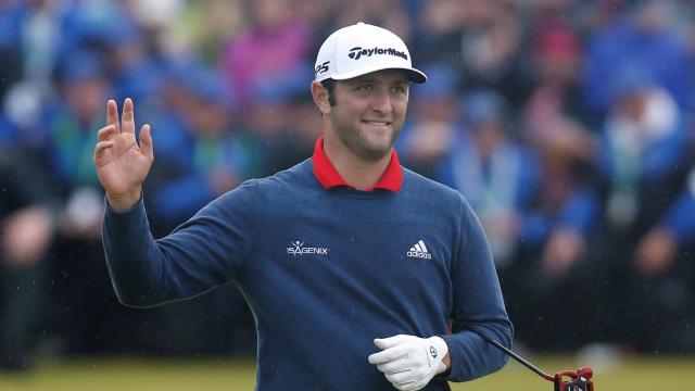 Jon Rahm celebra su victoria en el Abierto de Irlanda.