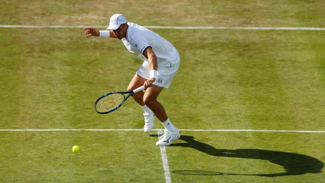 Muller, durante un partido en Wimbledon.