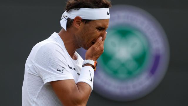 Nadal, durante el partido con Muller.