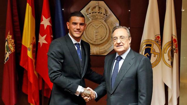 Theo Hernández y Florentino Pérez