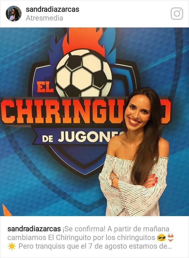Sandra Díaz, la nueva co presentadora de El Chiringuito Foto: Instagram