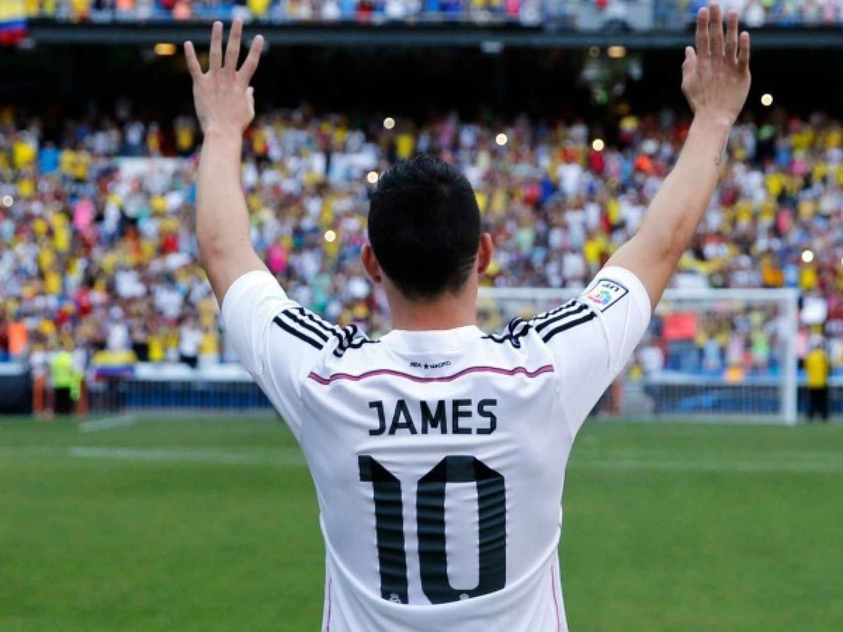 James Rodríguez, el día de su presentación con el Real Madrid.