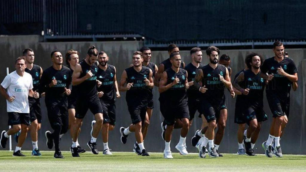 La plantilla del Madrid entrena en UCLA