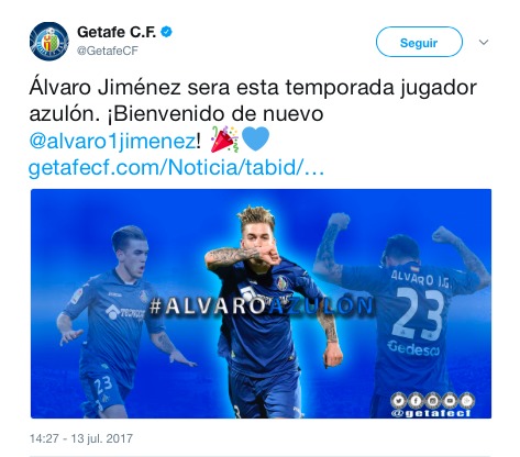Oficial: Álvaro Jiménez, traspasado al Getafe