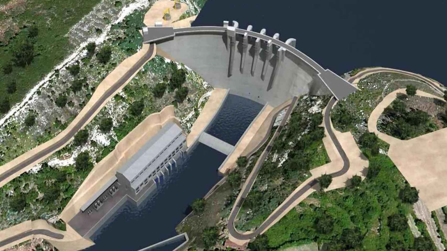Imagen del proyectado complejo hidroeléctrico en el Támega.