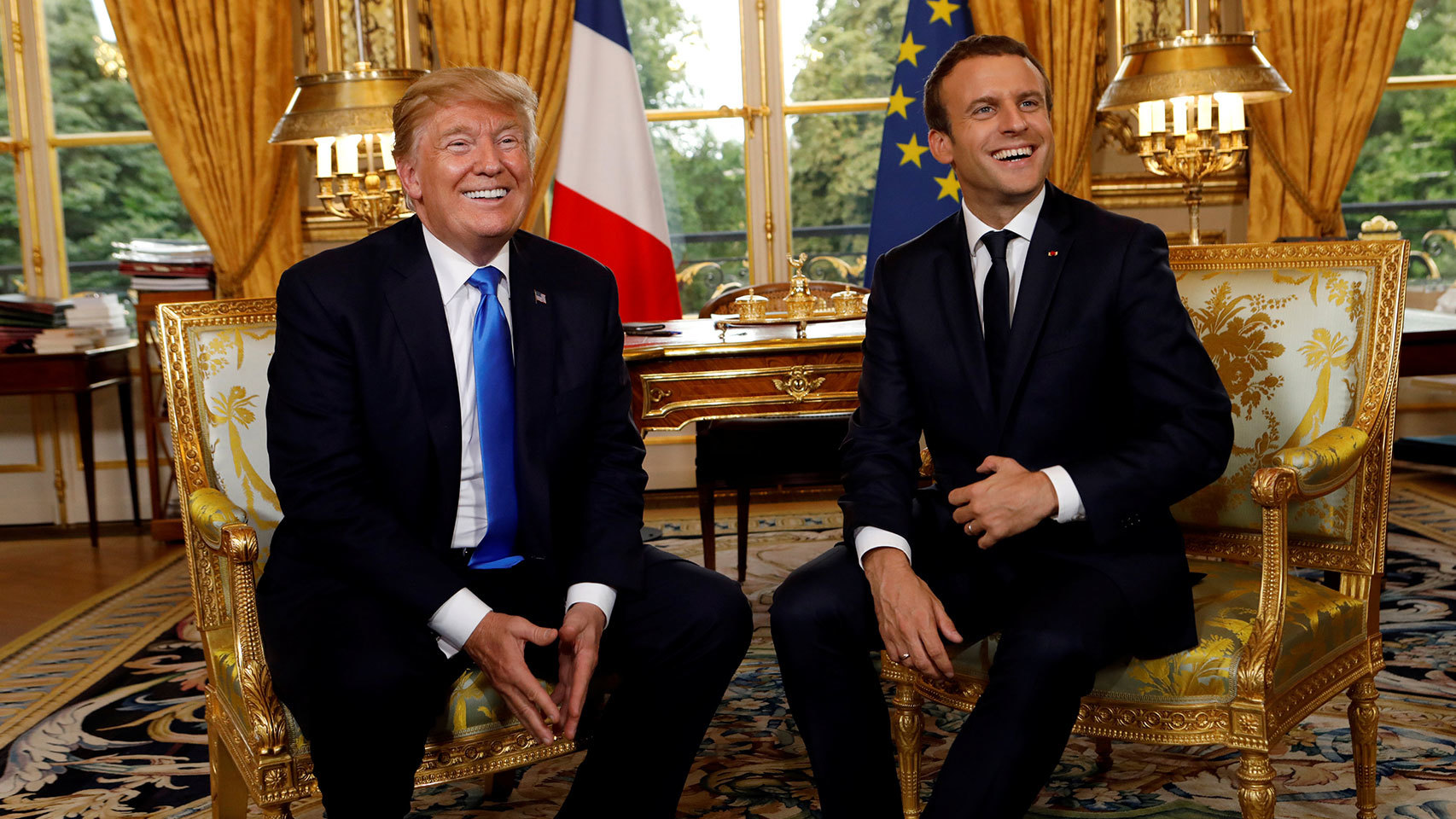 Trump y Macron, durante su encuentro en el Elíseo.
