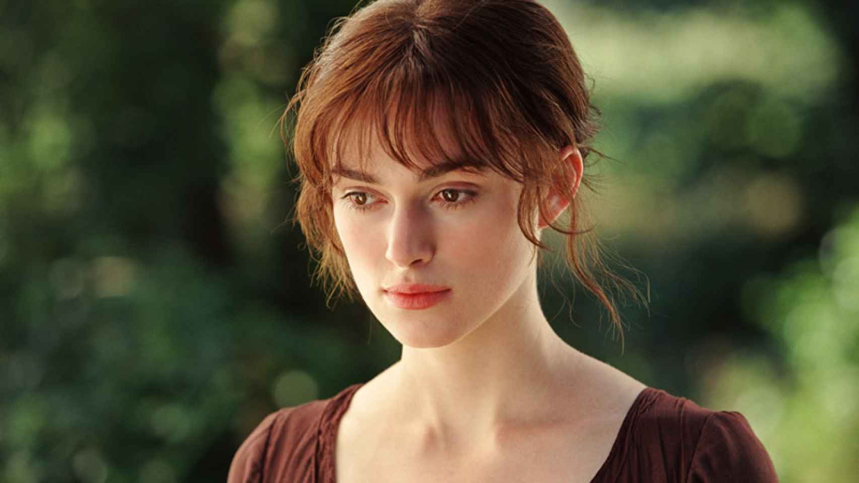 Keira Knightley como Elizabeth Bennet en la versión cinematográfica de Orgullo y prejuicio de Joe Wright.