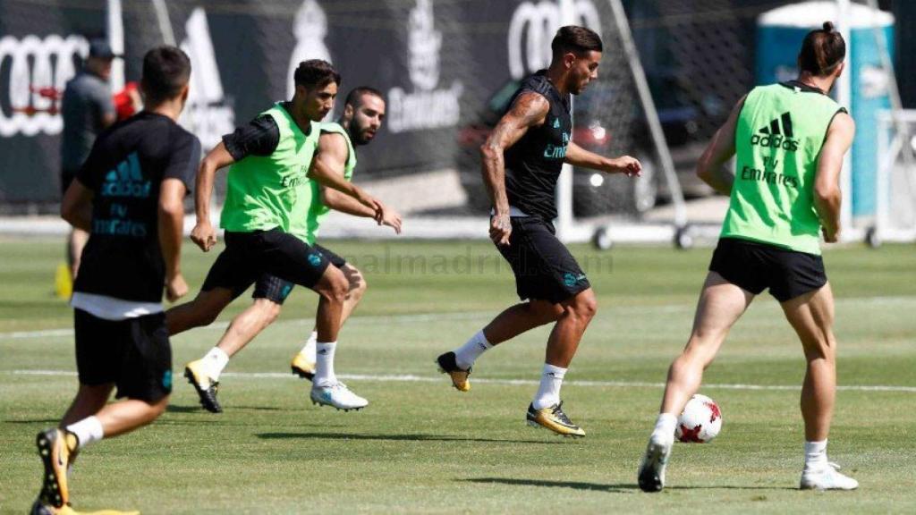 Los jugadores del Real Madrid, en su tercera sesión, en la UCLA