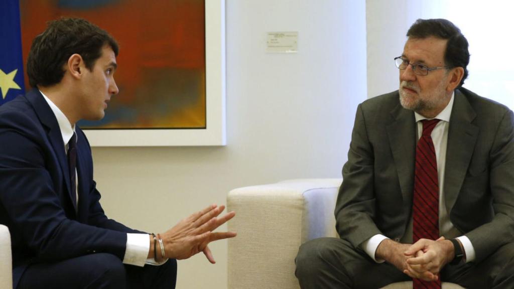 El presidente del Gobierno junto con el líder de Cs, Albert Rivera.