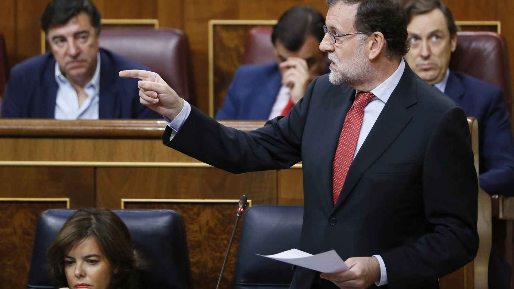 El presidente del Gobierno, Mariano Rajoy, este miércoles en el Congreso.