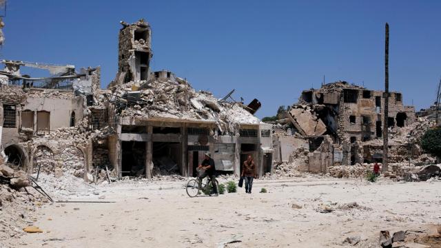 Ruinas en la ciudad Siria de Alepo