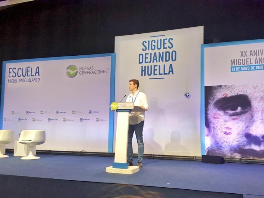 Pablo Casado durante la clausura de la Escuela de Nuevas Generaciones.