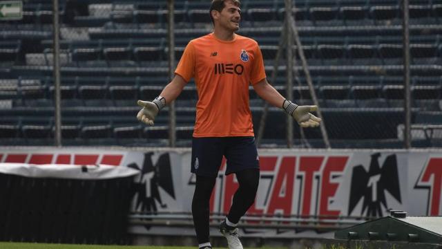 Casillas, durante un entrenamiento del Oporto en la pretemporada.