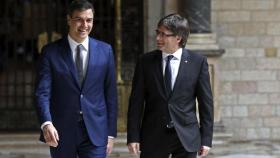 Pedro Sánchez y Carles Puigdemont.