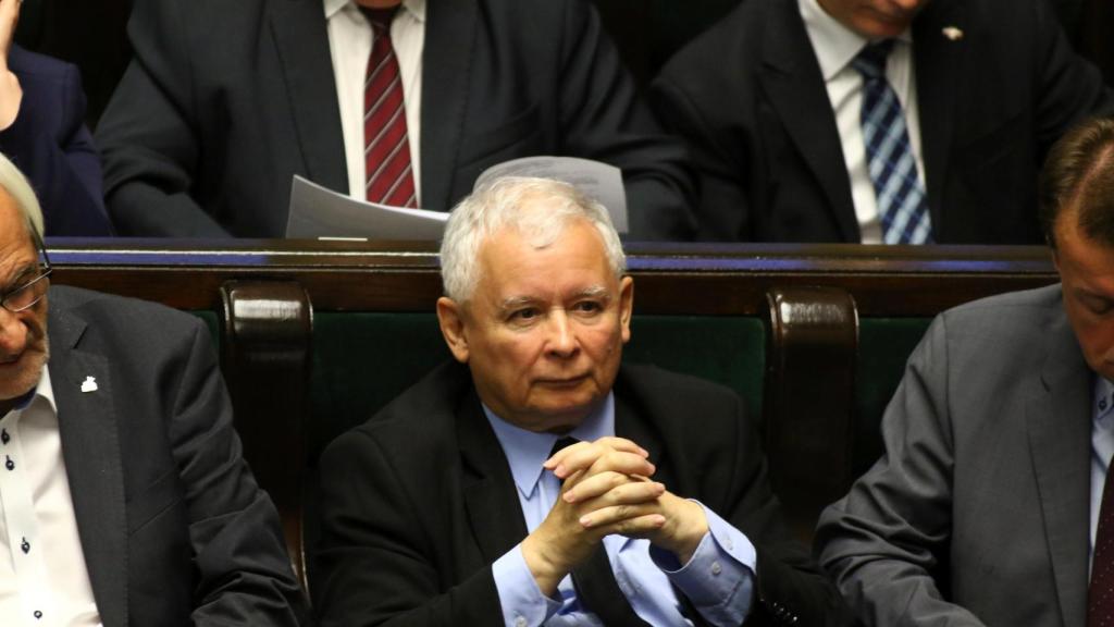 El líder de Ley y Justicia, Jaroslaw Kaczynski, en el Parlamento polaco