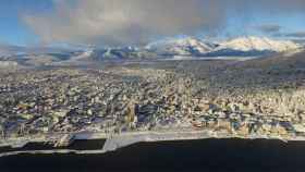 Vista aérea de Bariloche este 18 de julio.