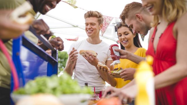 Friends Having Fun at a BBQ