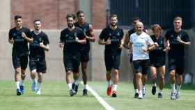 Pintus dirige el entrenamiento del Madrid