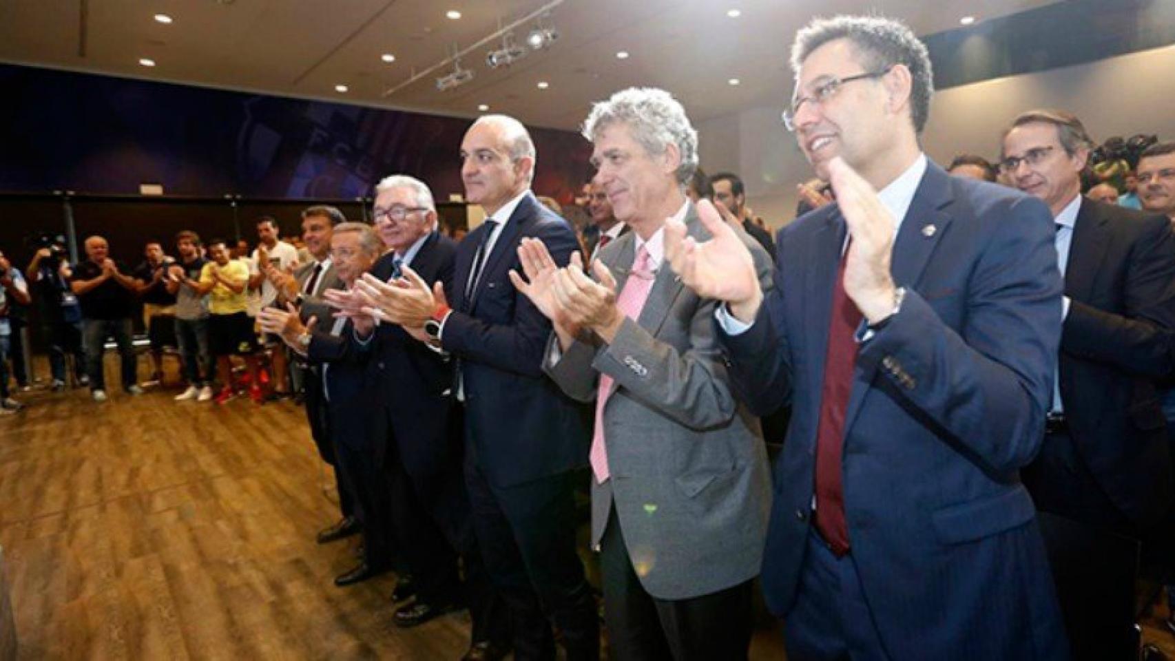 Bartomeu junto a Villar en un acto del Barcelona. Foto rfef.es