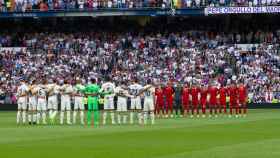 Minuto de silencio en el Bernabéu. Foto: Pedro Rodríguez / El Bernabéu